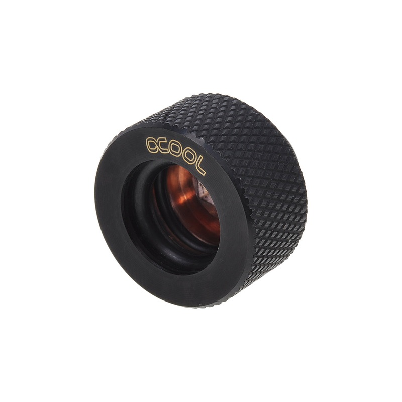 Alphacool HT 13mm Compression Fitting G1/4 for Plexi/Brass tubes – Knurled – Deep Black