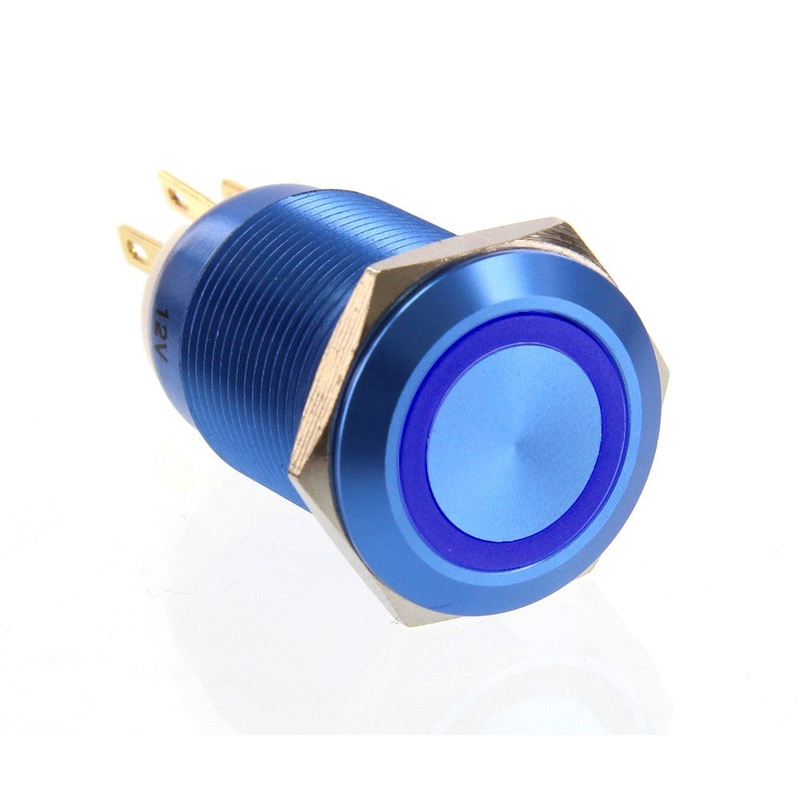 ModMyToys Anodized Illuminated Switch – 22mm Latching – Blue/Blue