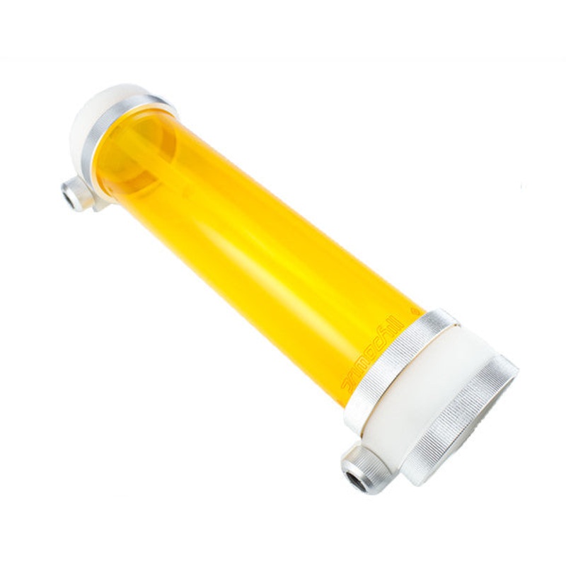 PrimoChill CTR Compression Tube Reservoir System Phase 2 D5 Enabled – White POM – 240mm Amber