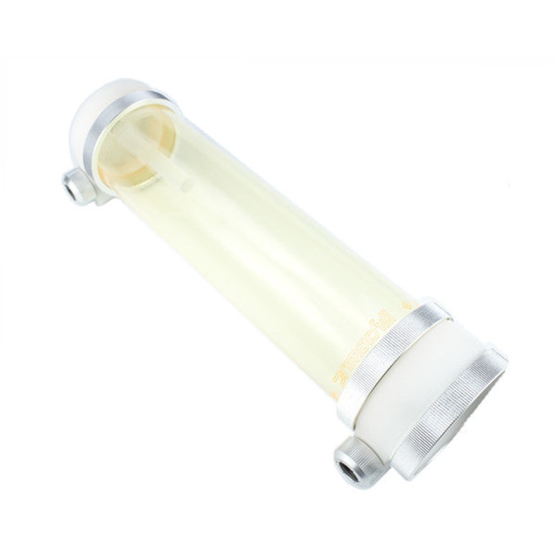 PrimoChill CTR Compression Tube Reservoir System Phase 2 D5 Enabled – White POM – 240mm Lite Orange