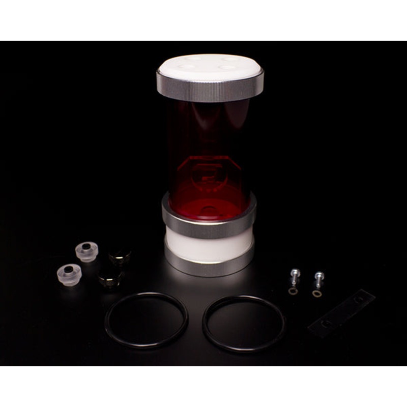 PrimoChill CTR SFF Compression Tube Reservoir System Phase 2 D5 Enabled – White POM- 120mm Blood Red