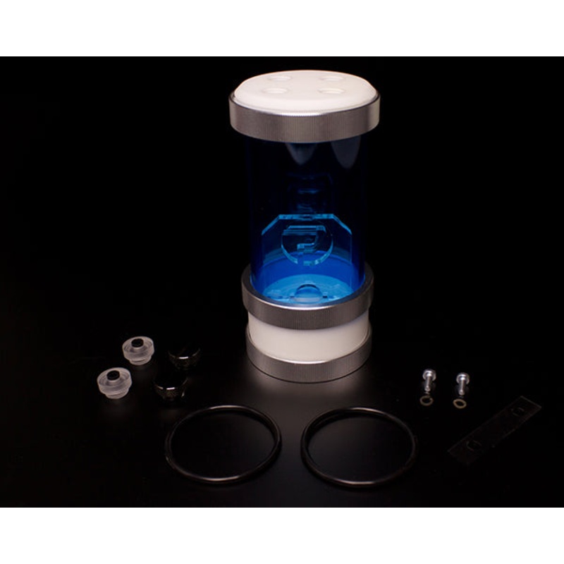 PrimoChill CTR SFF Compression Tube Reservoir System Phase 2 D5 Enabled – White POM- 120mm Blue
