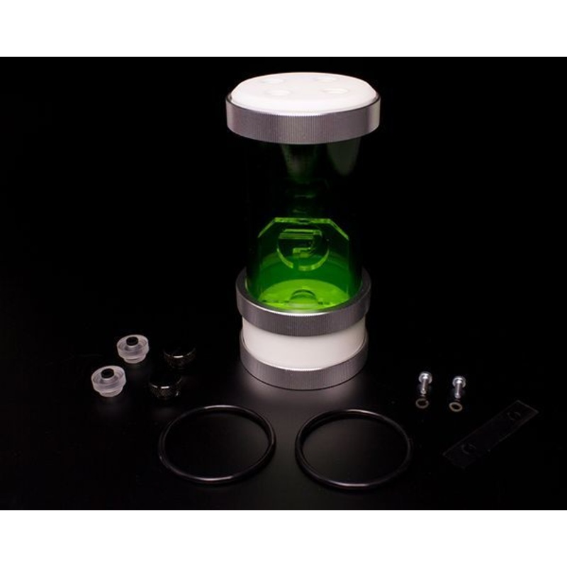 PrimoChill CTR SFF Compression Tube Reservoir System Phase 2 D5 Enabled – White POM- 120mm Green