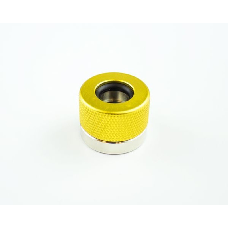 Rigid Ghost Compression G1/4 Fitting to 3/8 x 1/2 Knurled Coupler – Anodized Gold