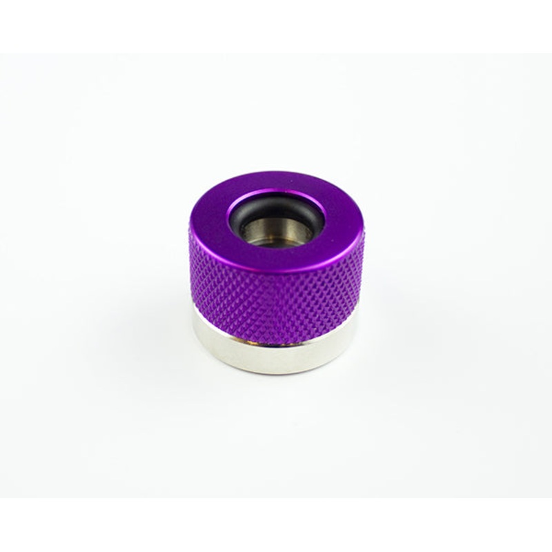 Rigid Ghost Compression G1/4 Fitting to 3/8 x 1/2 Knurled Coupler – Anodized Purple
