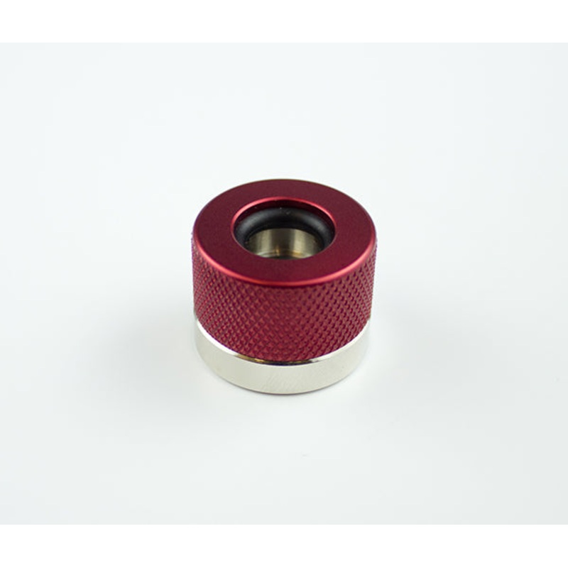 Rigid Ghost Compression G1/4 Fitting to 3/8 x 1/2 Knurled Coupler – Anodized Red