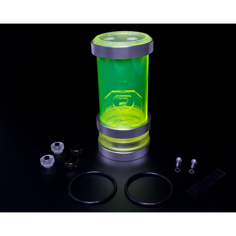 PrimoChill CTR SFF Compression Tube Reservoir System Phase 2 D5 Enabled – PMMA – 120mm UV Green