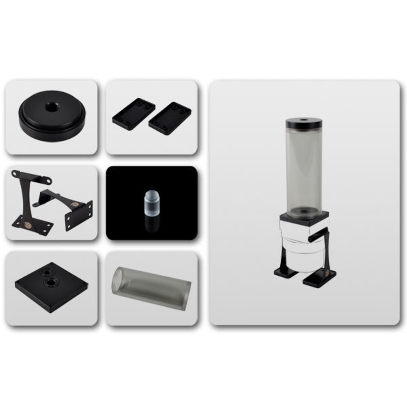 Bitspower Dual / Single D5 Top Upgrade Kit 150 (ICE Black Tube + Black POM Cap)