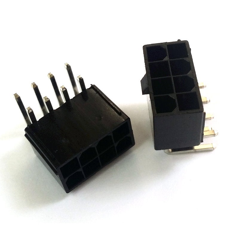 8-Pin CPU/EPS Male Header Connector – 90% Angled – Black