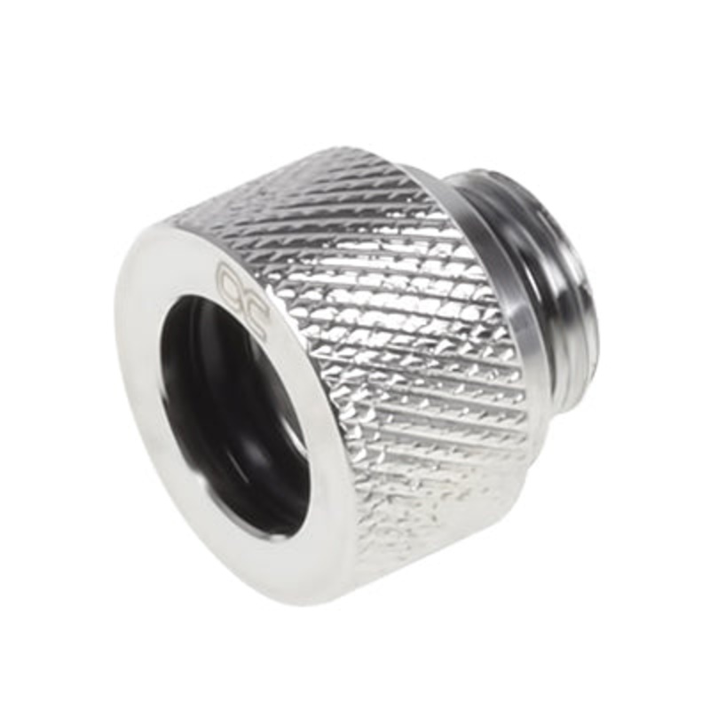 Alphacool HT 12mm HardTube Compression Fitting G1/4 for Plexi-Brass Tubes (Rigid or Hard) – Knurled – Chrome