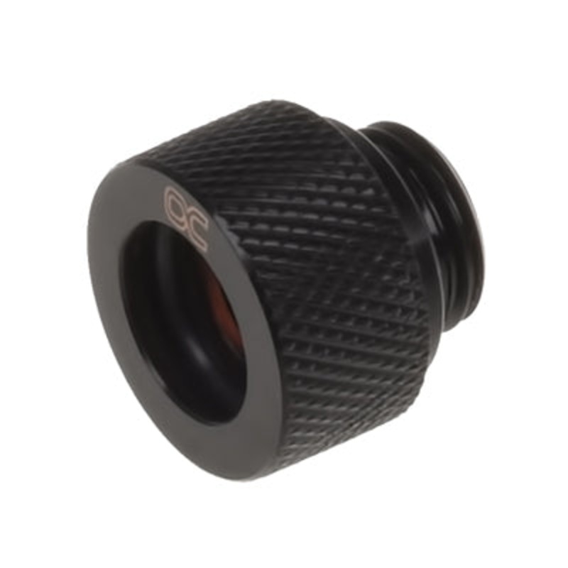 Alphacool HT 12mm HardTube Compression Fitting G1/4 for Plexi-Brass Tubes (Rigid or Hard) – Knurled – Deep Black