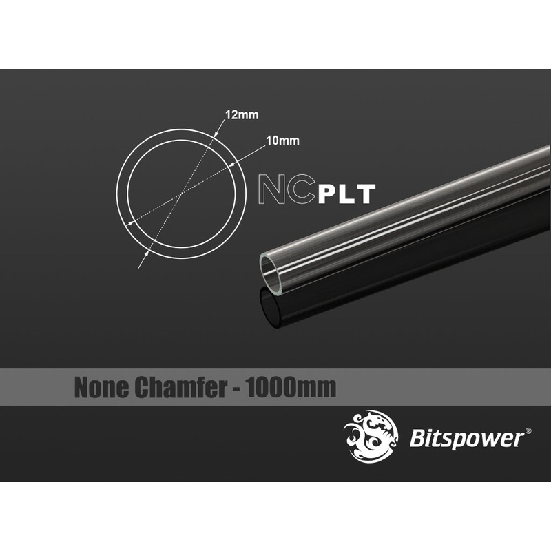 Bitspower None Chamfer PETG 12mm OD Tube Length 1000mm