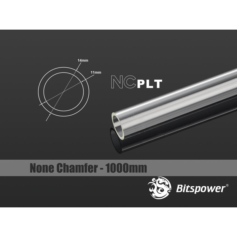 Bitspower None Chamfer PETG 14mm OD Tube Length 1000mm