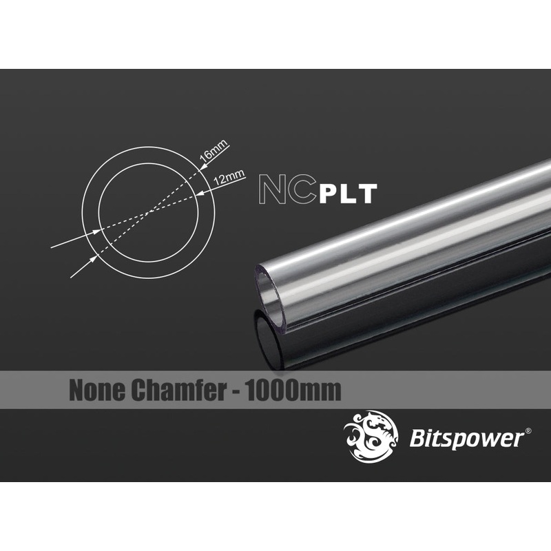 Bitspower None Chamfer PETG 16mm OD Tube Length 1000mm