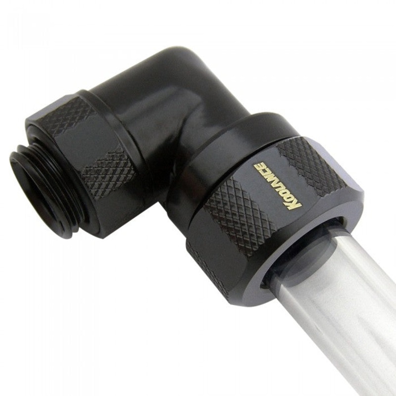 Rotary Elbow Compression Fitting for OD 12mm Rigid Tubing – Black