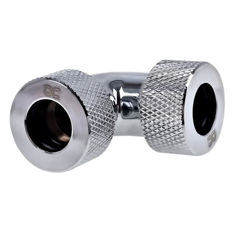Alphacool HT 12mm HardTube compression fitting 90 L-connector for plexi- brass tubes – chrome