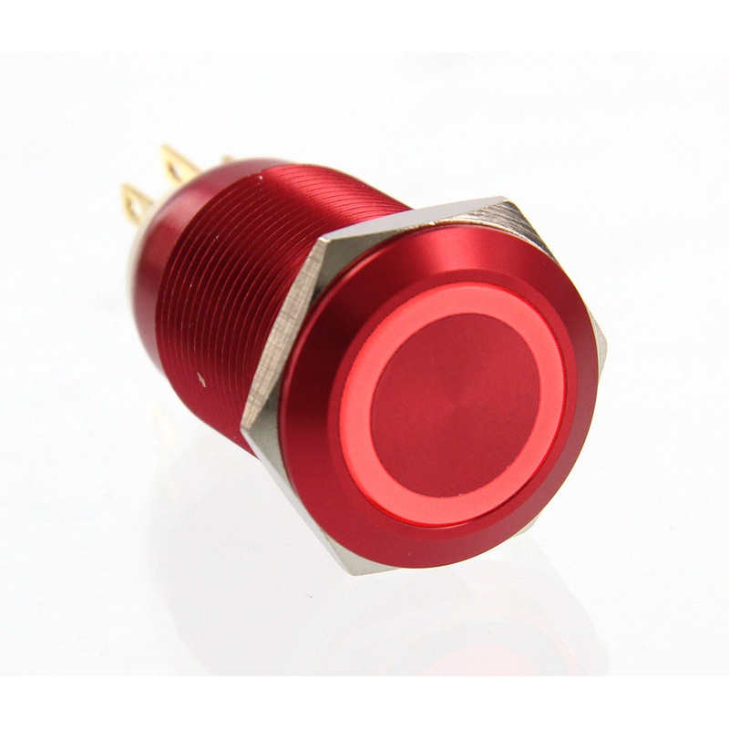 ModMyToys Anodized Illuminated Switch – 22mm Latching – Red/Red