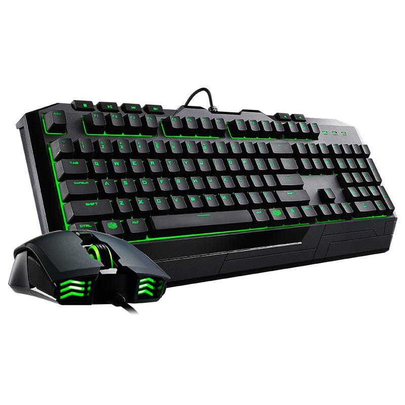 Cooler Master Devastator II LED Gaming Keyboard and Mouse Combo Bundle with Green LED Edition