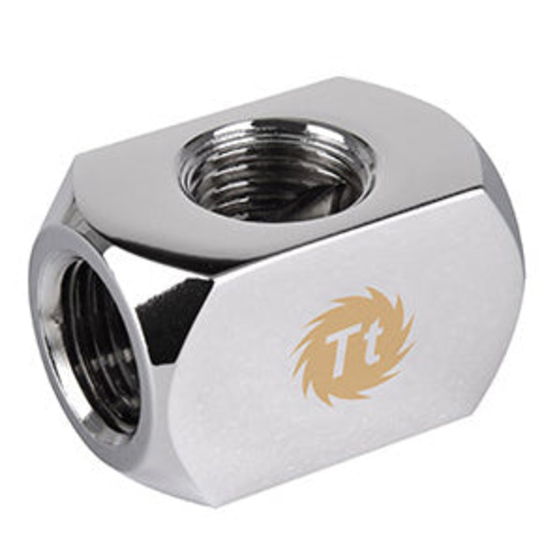 Thermaltake Pacific 4-Way G1/4 Connector Block  Chrome