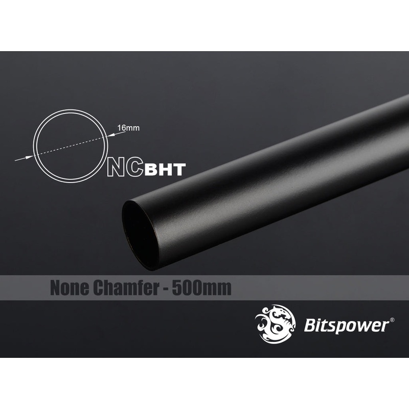 Bitspower None Chamfer Brass Hard Tubing OD16MM Carbon Black – Length 500 MM