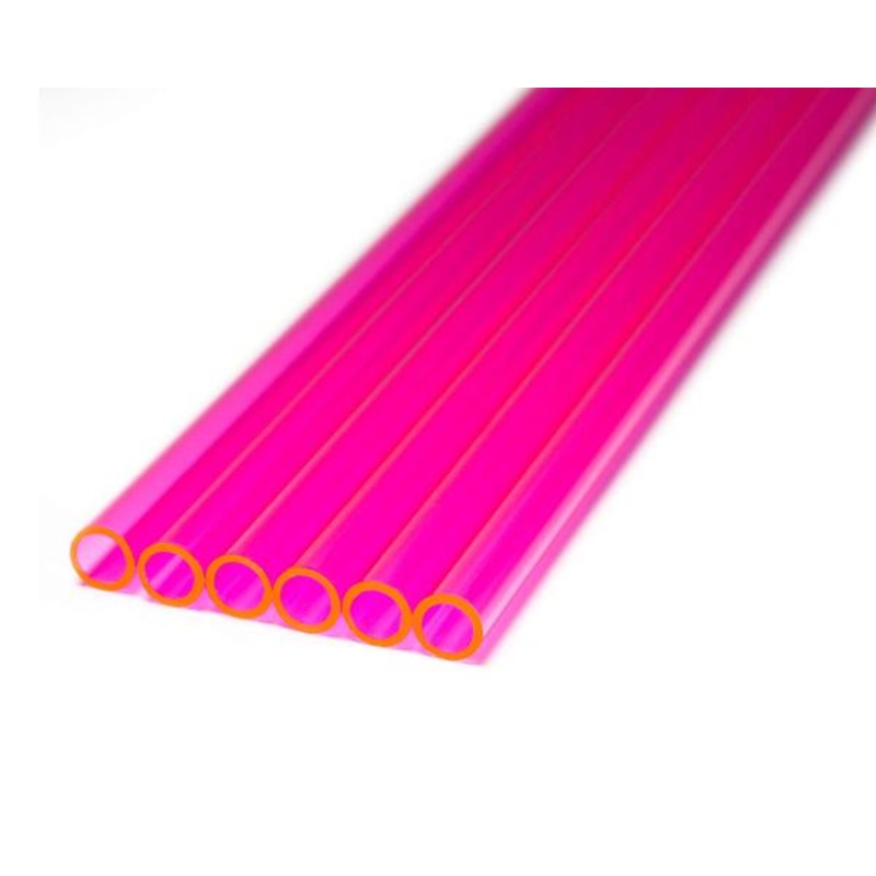 PrimoChill 1/2in. OD Rigid PETG Tube – 6 x 30in. – UV Pink