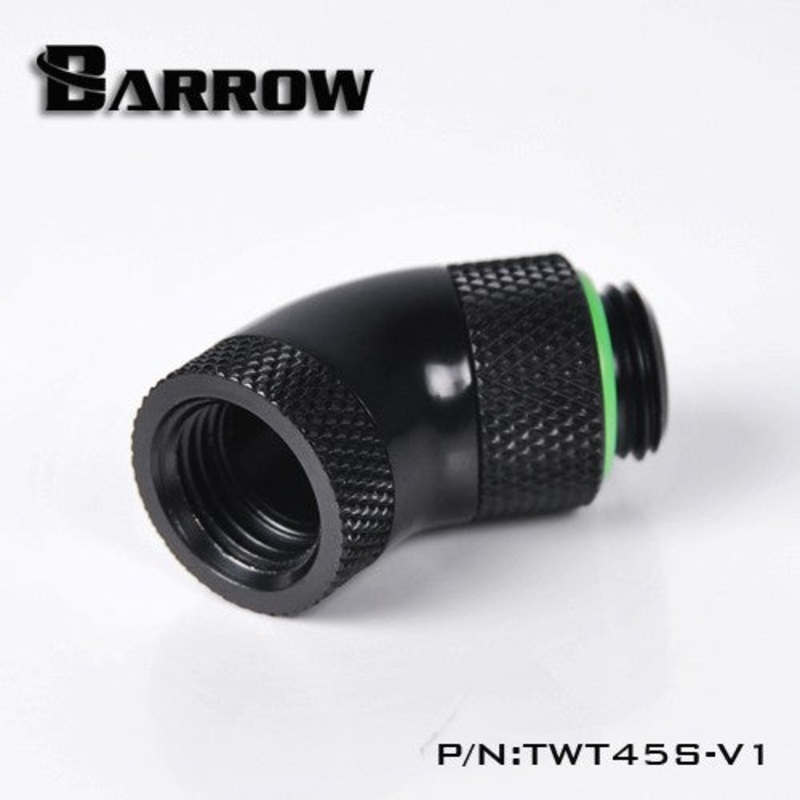 Barrow G1/4 45 Degree Dual Rotary Adapter Fitting – Black