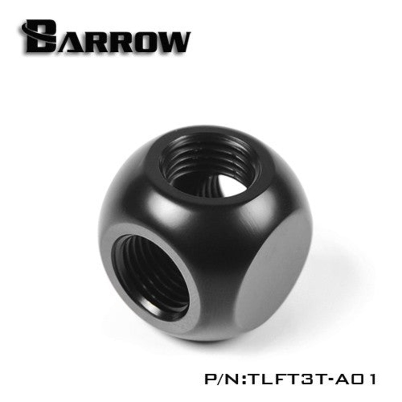 Barrow G1/4 Thread 3-Way Block Splitter Fitting – Black