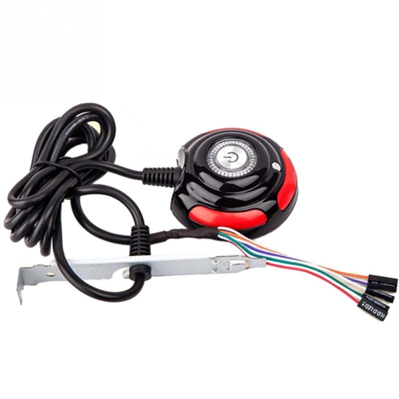 Desktop Light Up Power and Reset Button Switch 1.6M – Black/Red