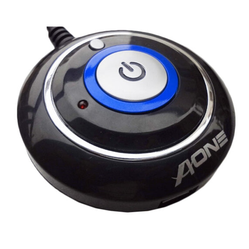 Desktop Light Up Power and Reset Button Switch with Dual USB Ports and dual Audio Plugs 1.5M – Black/Blue