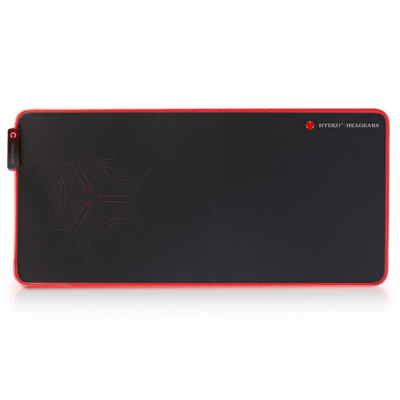 HEXGEARS 780x355mm Knitted Edge 7 Color Rubber Base Led Mouse Pad – Black