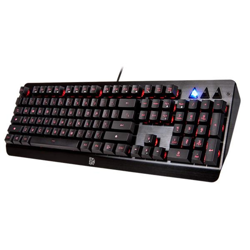 Thermaltake Tt eSPORTS Challenger Edge Aluminum Faceplate 8 Color LED Backlighting Fast Response Key Anti-Ghosting Membrane Gaming Keyboard