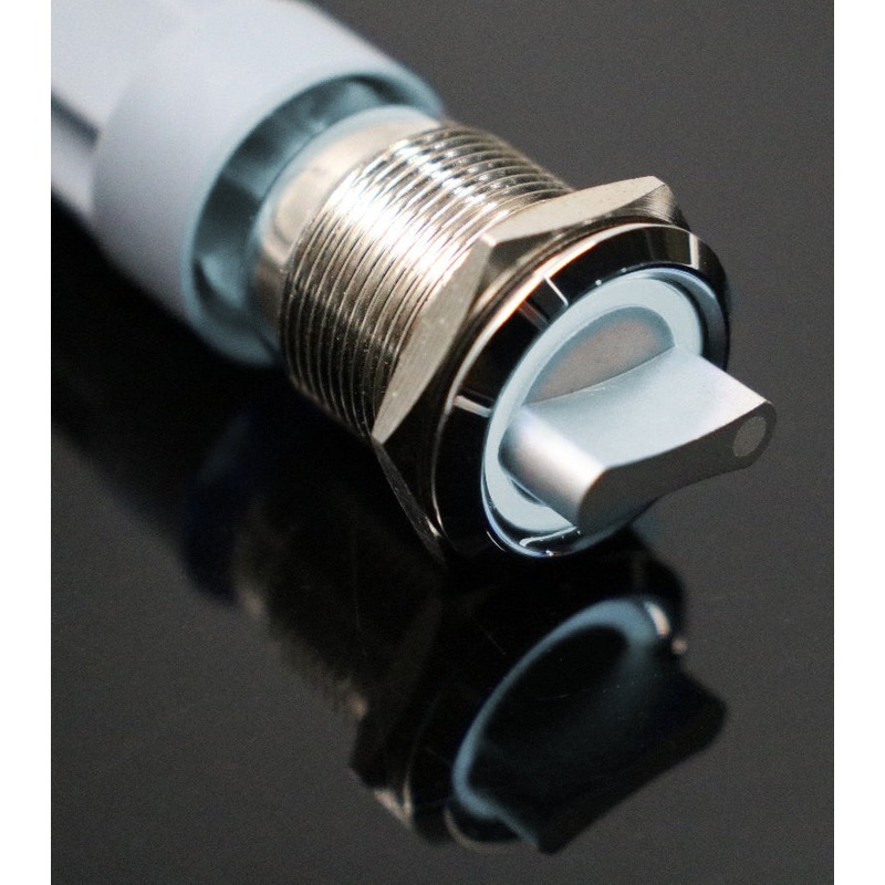19mm 12V 3 positions Stainless Steel Switch With Illuminated Ring- White