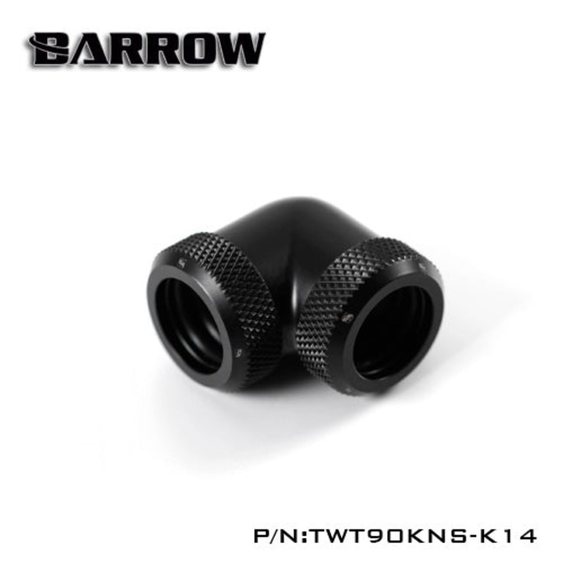 Barrow 90 Degree Dual Ended Multi-Link Adapter – 14mm OD Rigid Tube – Black