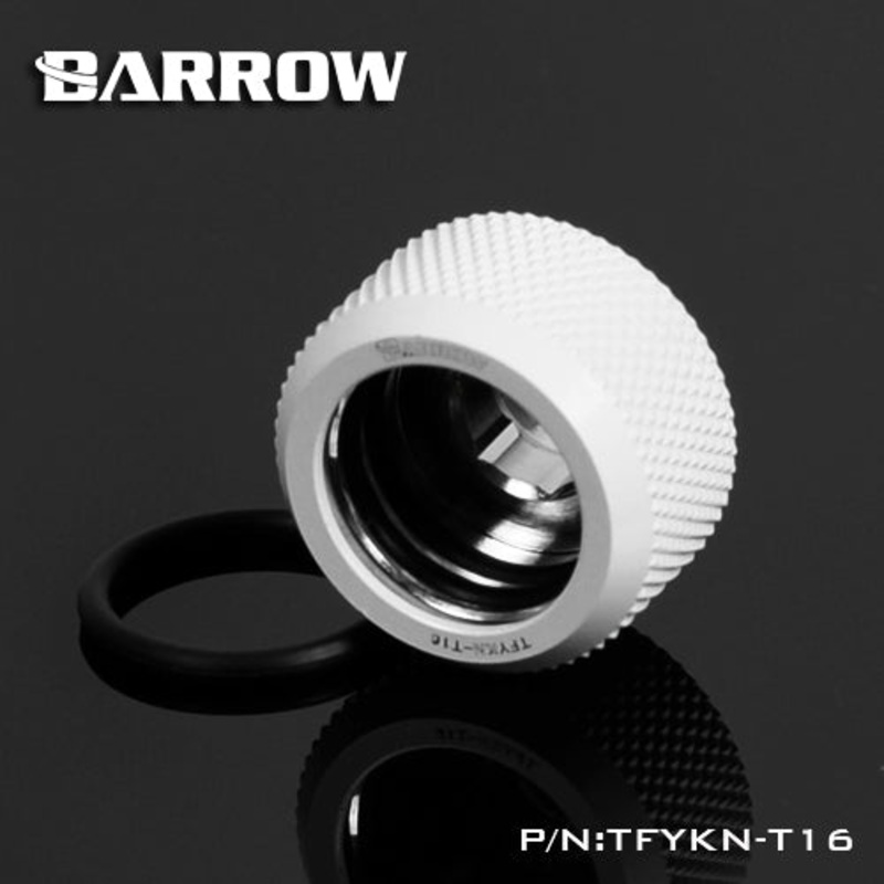 Barrow G1/4 Thread 16MM OD Rigid Tubing Compression Fitting – White