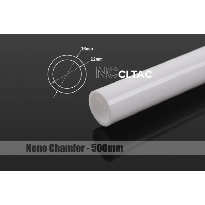 Bitspower None Chamfer Crystal Link Tube-Length 500mm (White) BWA8889382