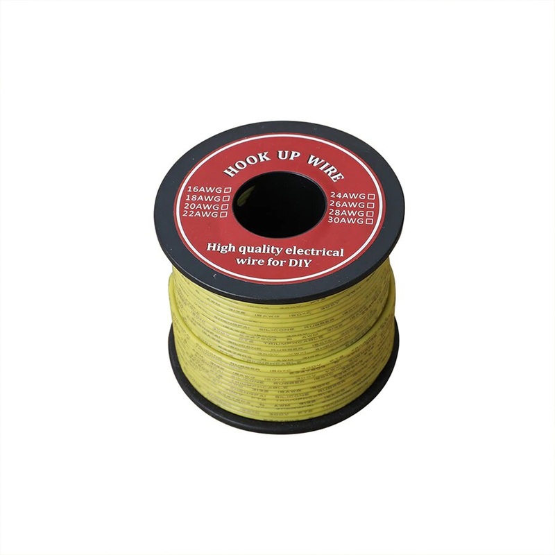 26 AWG UL3239 Flexible Silicone Wire Rubber Insulated Tinned Copper 3000V electronic wire 30m/ roll-Yellow