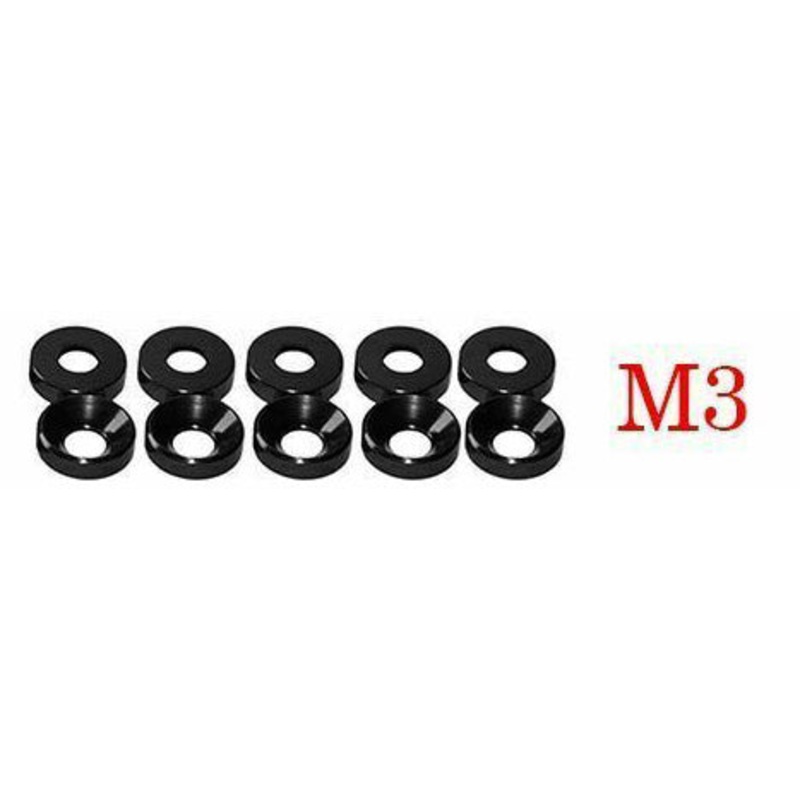 Premium Glossy Aluminum Alloy Countersunk Washer – Red-M3