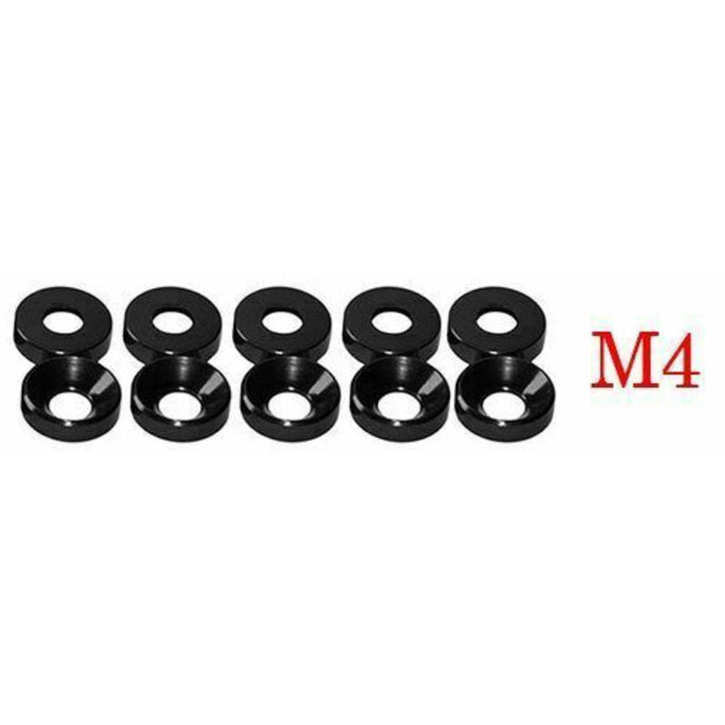 Premium Glossy Aluminum Alloy Countersunk Washer – Red-M4