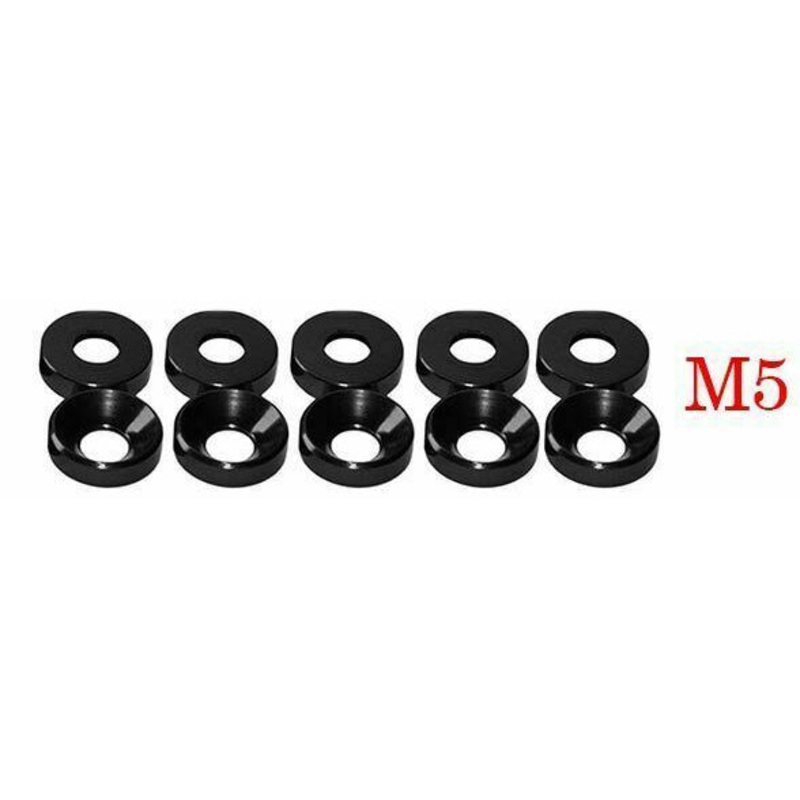 Premium Glossy Aluminum Alloy Countersunk Washer – Red-M5