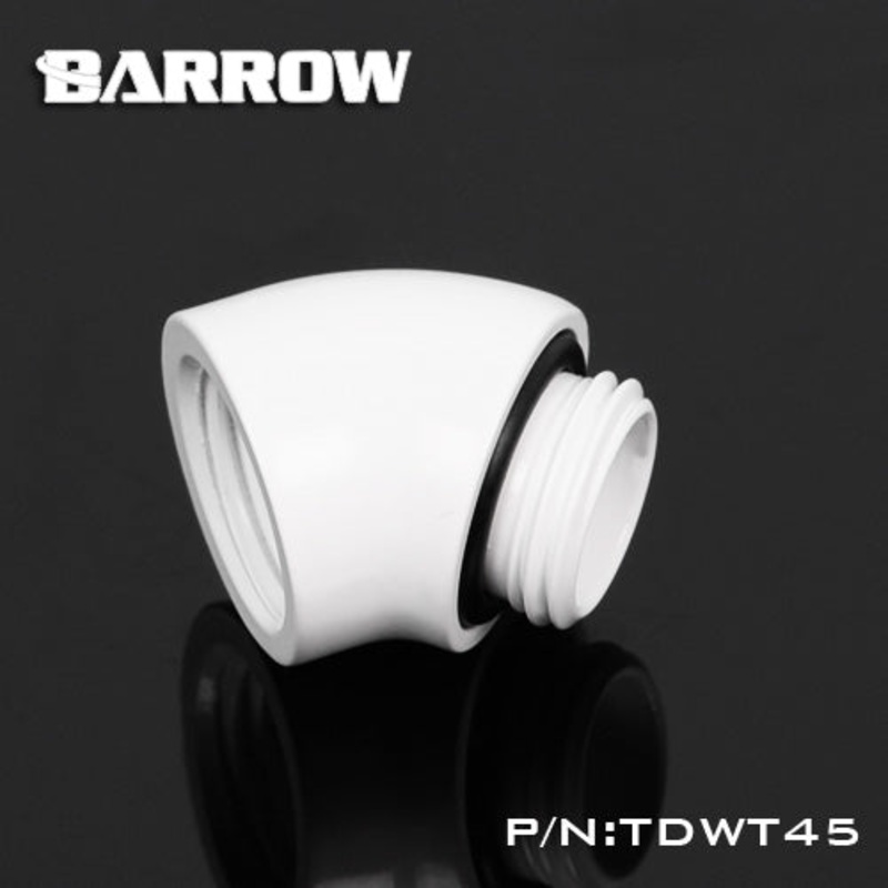 Barrow G1/4 45 Degree Male to Female Angled Adaptor Fitting – White