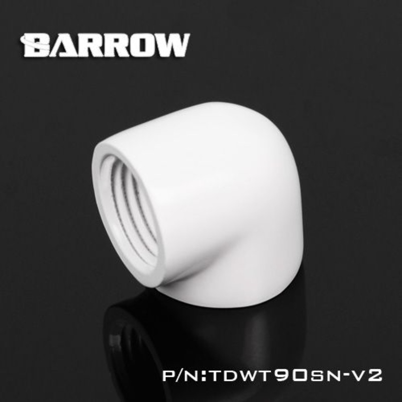 Barrow G1/4 90 Degree Female to Female Angled Adaptor Fitting – White