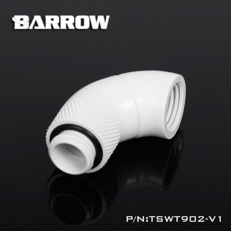 Barrow G1/4 90 Degree Male to Female Dual Rotary Snake Adapter – White