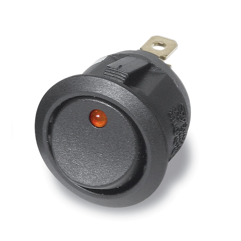 Rocker Switch – Black with Amber LED