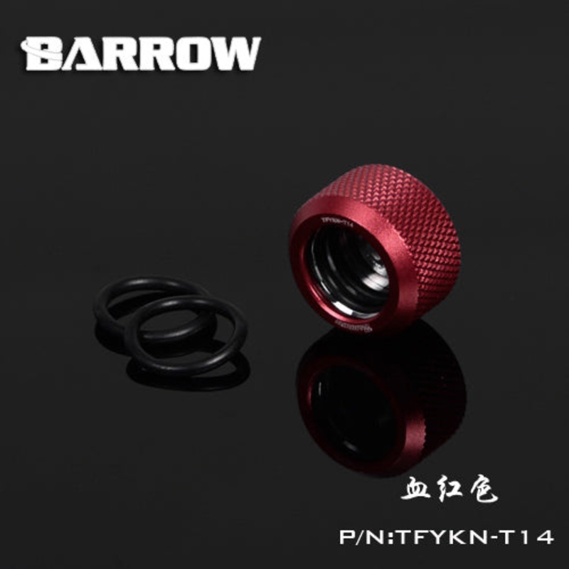 Barrow G1/4 Thread 14MM OD Rigid Tubing Compression Fitting – Blood Red