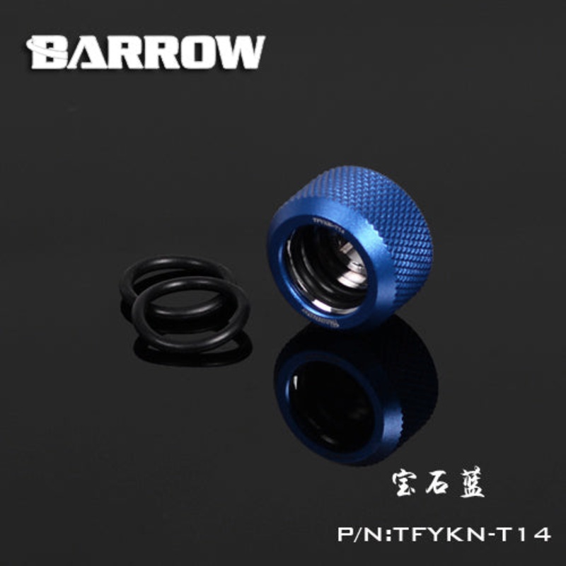 Barrow G1/4 Thread 14MM OD Rigid Tubing Compression Fitting – Sapphire Blue