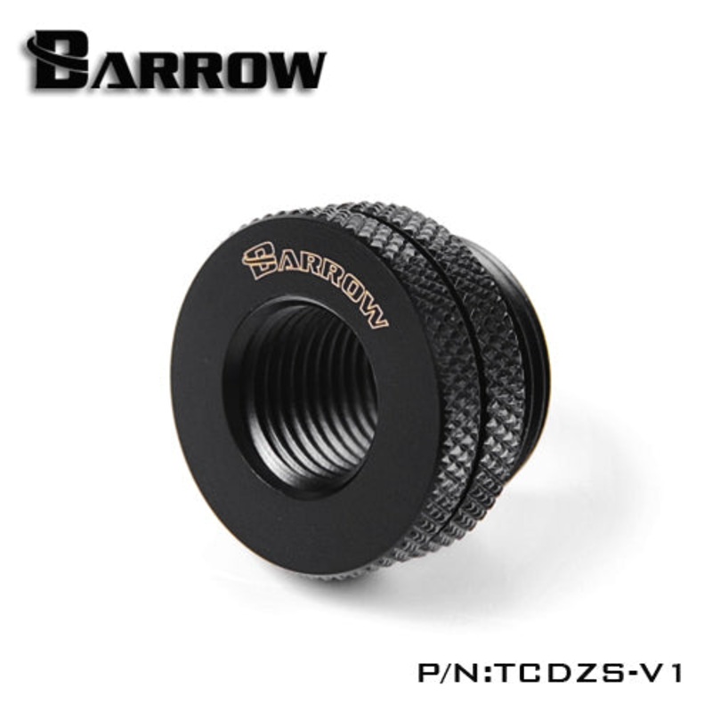 Barrow G1/4 Thread Female to Female Pass-Through Fitting – Black