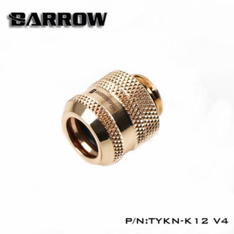 Barrow Compression Fitting – 12mm OD Rigid Tubing – Gold