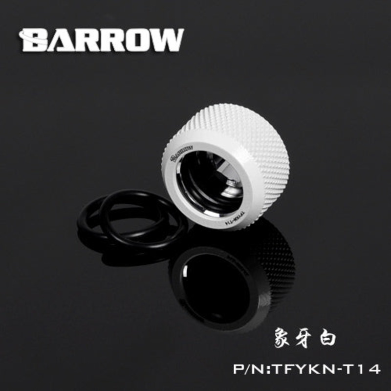 Barrow G1/4 Thread 14MM OD Rigid Tubing Compression Fitting – White