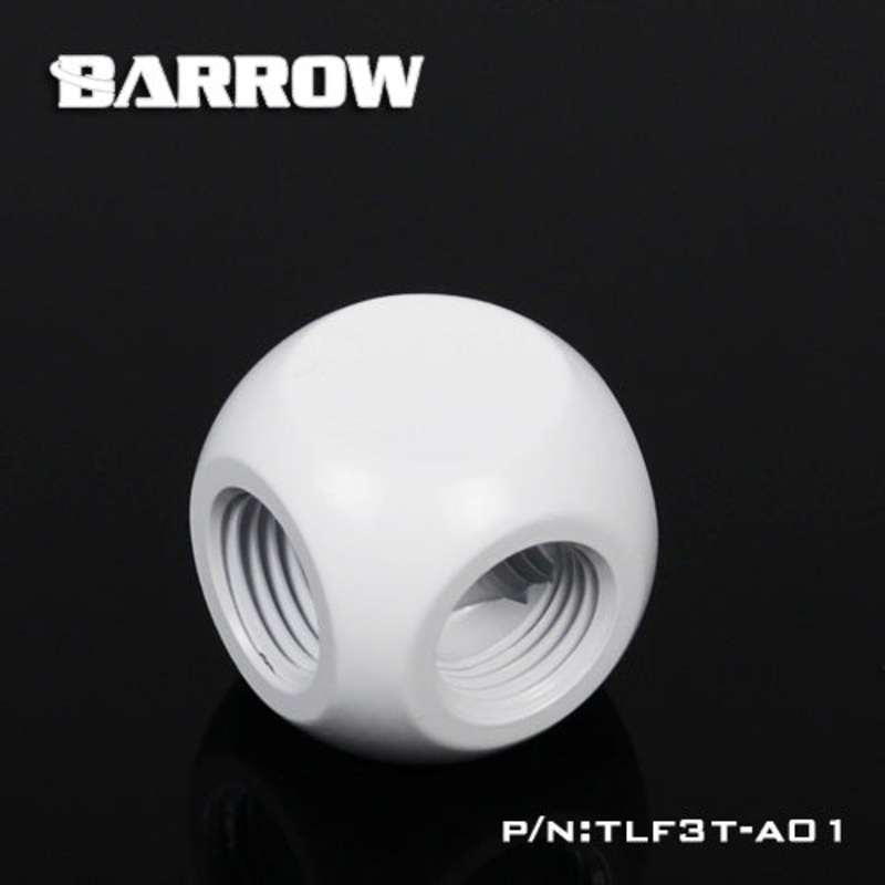 Barrow G1/4 Thread 3-Way Block Splitter Fitting – White