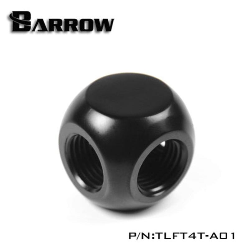 Barrow G1/4 Thread 4-Way Block Splitter Fitting – Black